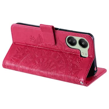 SKALO Xiaomi Redmi 13C 4G Mandala lompakkokotelo - Cerise