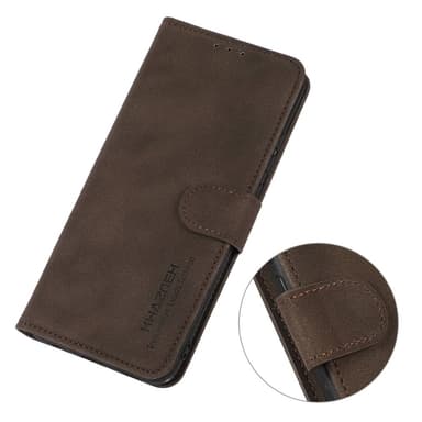 SKALO Xiaomi Redmi Note 13 5G KHAZNEH Lompakkokotelo PU-nahasta - Ruskea