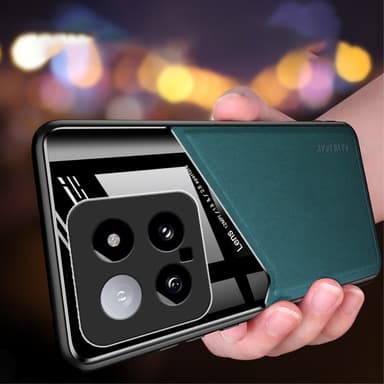 SKALO Xiaomi 14 5G The-V PU Nahka Hybrid Kuori - Oranssi