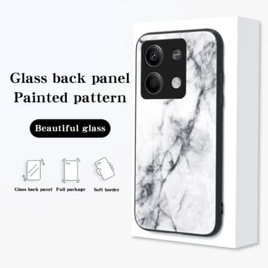 SKALO Xiaomi Redmi Note 13 5G Marmori karkaistu lasi TPU-suojakuori - #1