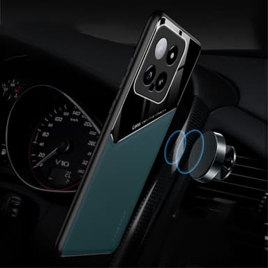 SKALO Xiaomi 14 5G The-V PU Nahka Hybrid Kuori - Oranssi