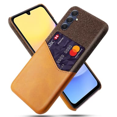 SKALO Samsung A15 5G Premium PU Nahka kortinhaltija Suojakuori - Ruskea