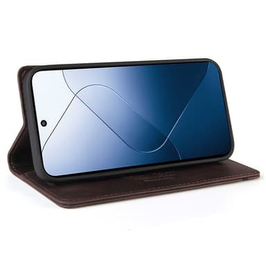 SKALO Xiaomi 14 5G GQ.UTROBE Lompakkokotelo PU-nahkaa - Ruskea