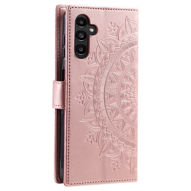 SKALO Samsung A15 4G Mandala lompakkokotelo - Ruusukulta