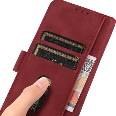 SKALO Xiaomi Redmi Note 13 5G KHAZNEH Lompakkokotelo PU-nahasta - Punainen