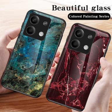 SKALO Xiaomi Redmi Note 13 5G Marmori karkaistu lasi TPU-suojakuori - #1