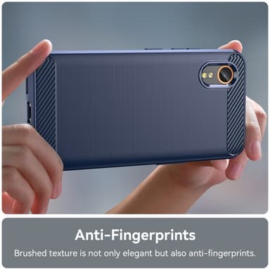 SKALO Samsung Xcover 7 Armor Carbon Iskunkestävä TPU suojakuori - Sininen