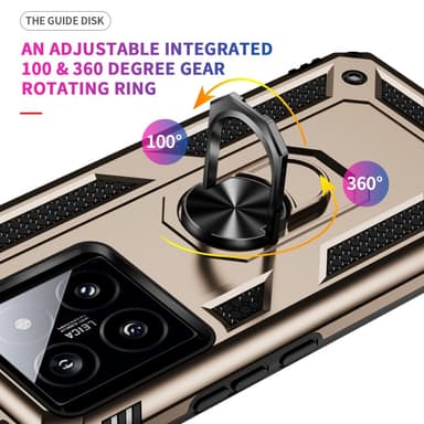 SKALO Xiaomi 14 5G Armor Hybridi metallirengas kuori - Kulta