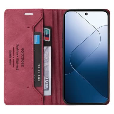 SKALO Xiaomi 14 5G GQ.UTROBE Lompakkokotelo PU-nahkaa - Punainen