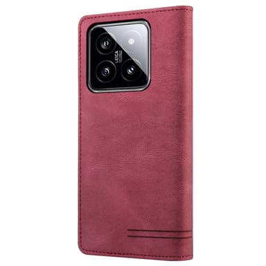 SKALO Xiaomi 14 5G GQ.UTROBE Lompakkokotelo PU-nahkaa - Punainen