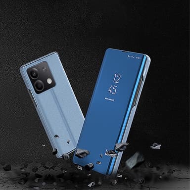 SKALO Xiaomi Redmi Note 13 5G Clear View Mirror Lompakko - Sininen