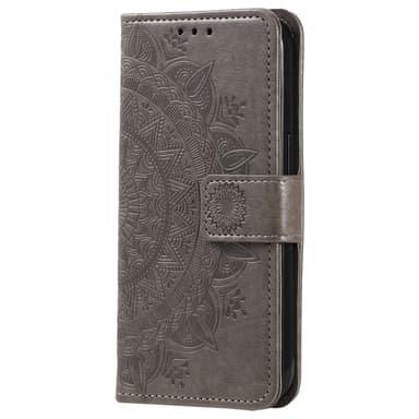 SKALO Samsung A15 4G Mandala lompakkokotelo - Harmaa