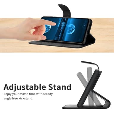 SKALO Samsung A15 4G Kohokuvioitu PU Nahka Lompakkokotelo - Musta