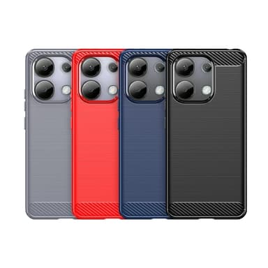 SKALO Xiaomi Redmi Note 13 5G Armor Carbon Iskunkestävä TPU suojakuori - Sininen