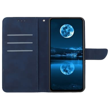 SKALO Motorola Moto G04 Kohokuvioitu PU Nahka Lompakkokotelo - Sininen