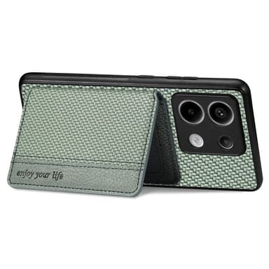 SKALO Xiaomi Redmi Note 13 Pro 5G SKALO Xiaomi Redmi Note 13 Pro 5G Carbon Fiber Suojakuori  korttipidike - Ruskea