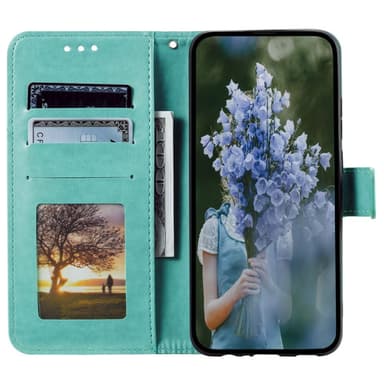 SKALO Samsung A15 4G Mandala lompakkokotelo - Turkoosi