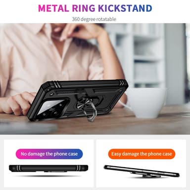 SKALO Xiaomi 14 5G Armor Hybridi metallirengas kuori - Musta