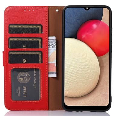 SKALO Asus ROG Phone 8 5G KHAZNEH Litchi Lompakkokotelo PU-nahasta - Punainen