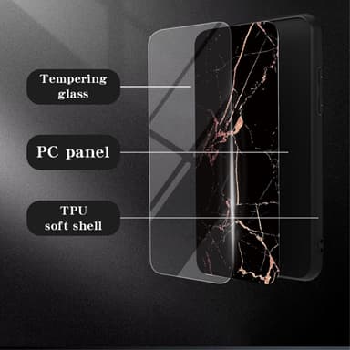 SKALO Samsung A15 4G Marmori karkaistu lasi TPU-suojakuori - #3