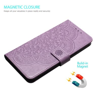 SKALO Xiaomi Redmi Note 13 Pro 5G Mandala lompakkokotelo - Violetti