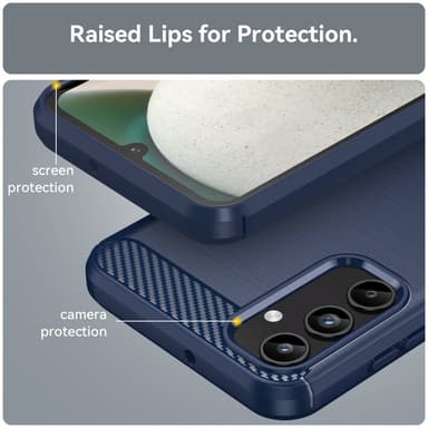 SKALO Samsung A15 5G Armor Carbon Iskunkestävä TPU suojakuori - Sininen
