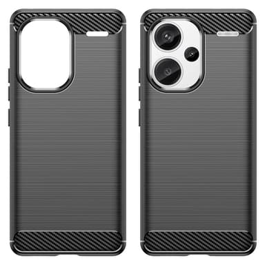 SKALO Xiaomi Redmi Note 13 Pro+ Armor Carbon Iskunkestävä TPU suojakuori - Musta