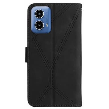 SKALO Motorola Moto G04 Kohokuvioitu PU Nahka Lompakkokotelo - Musta
