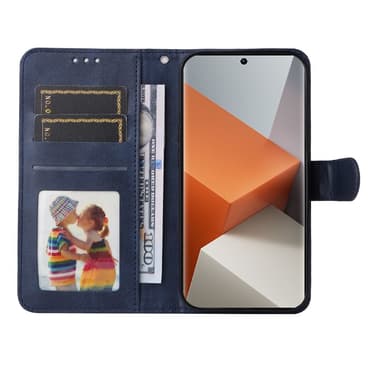 SKALO Xiaomi Redmi Note 13 Pro+ PU-nahkainen Lompakkokotelo - Sininen