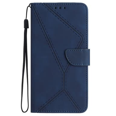 SKALO Motorola Moto G04 Kohokuvioitu PU Nahka Lompakkokotelo - Sininen