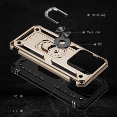 SKALO Xiaomi 14 5G Armor Hybridi metallirengas kuori - Kulta