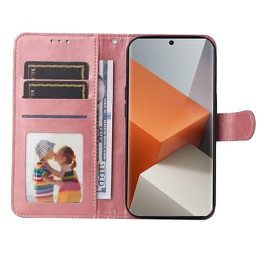 SKALO Xiaomi Redmi Note 13 Pro+ PU-nahkainen Lompakkokotelo - Pinkki