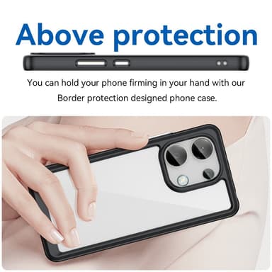 SKALO Xiaomi Redmi Note 13 4G Väri Puskurin Suojakuori - Musta