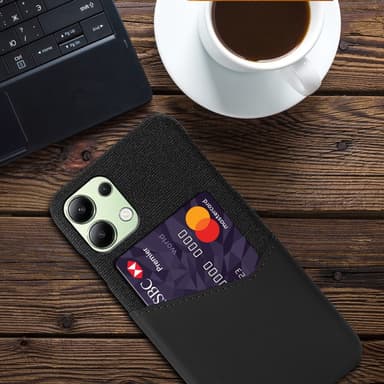 SKALO Xiaomi Redmi Note 13 4G Premium PU Nahka kortinhaltija Suojakuori - Musta