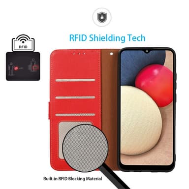 SKALO Asus ROG Phone 8 5G KHAZNEH Litchi Lompakkokotelo PU-nahasta - Punainen