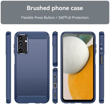 SKALO Samsung A15 5G Armor Carbon Iskunkestävä TPU suojakuori - Sininen