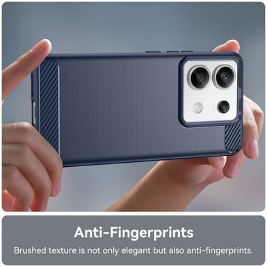 SKALO Xiaomi Redmi Note 13 Pro 5G Armor Carbon Iskunkestävä TPU suojakuori - Sininen