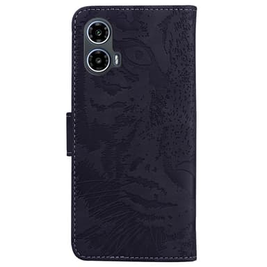 SKALO Motorola Moto G04 Kohokuvioitu tiikerilompakko - Musta