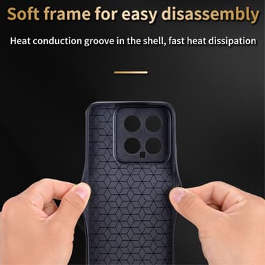 SKALO Xiaomi 14 5G AZNS PU-nahka suojakuori - Ruskea