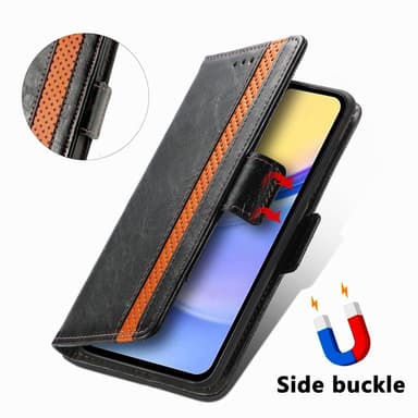SKALO Samsung A15 4G CASENEO 002 Series Premium PU-nahkalompakko - Musta