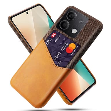 SKALO Xiaomi Redmi Note 13 5G Premium PU Nahka kortinhaltija Suojakuori - Ruskea