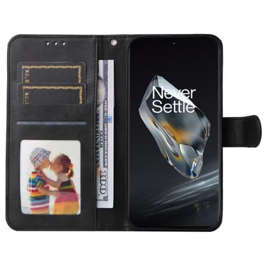 SKALO OnePlus 12R 5G PU-nahkainen Lompakkokotelo - Musta
