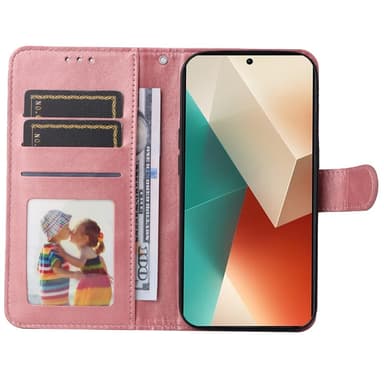 SKALO Xiaomi Redmi Note 13 5G PU-nahkainen Lompakkokotelo - Pinkki