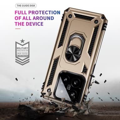 SKALO Xiaomi 14 5G Armor Hybridi metallirengas kuori - Kulta