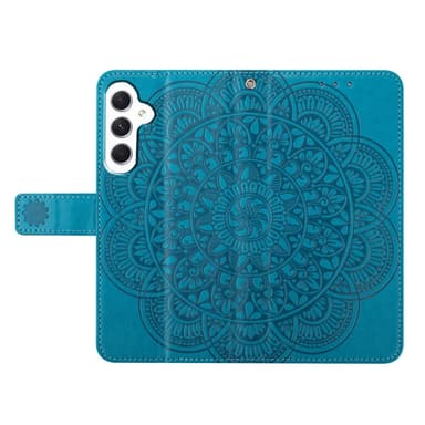 SKALO Samsung A15 5G Mandala lompakkokotelo - Sininen