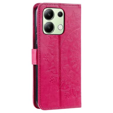 SKALO Xiaomi Redmi Note 13 4G Mandala lompakkokotelo - Cerise