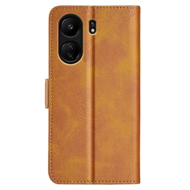 SKALO Xiaomi Redmi 13C 4G Premium Wallet Lompakkokotelo - Vaaleanruskea