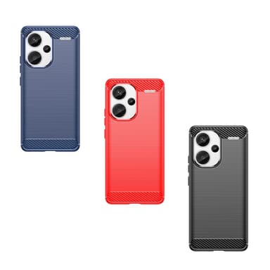 SKALO Xiaomi Redmi Note 13 Pro+ Armor Carbon Iskunkestävä TPU suojakuori - Punainen