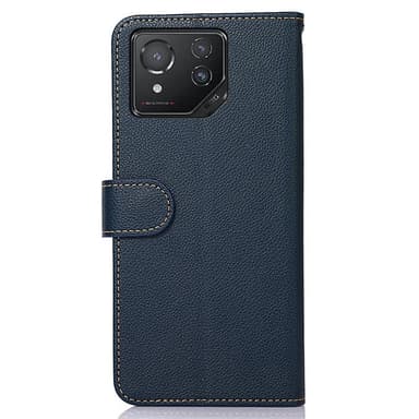 SKALO Asus ROG Phone 8 5G KHAZNEH Litchi Lompakkokotelo PU-nahasta - Sininen