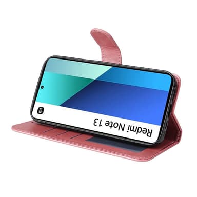 SKALO Xiaomi Redmi Note 13 4G PU-nahkainen Lompakkokotelo - Pinkki